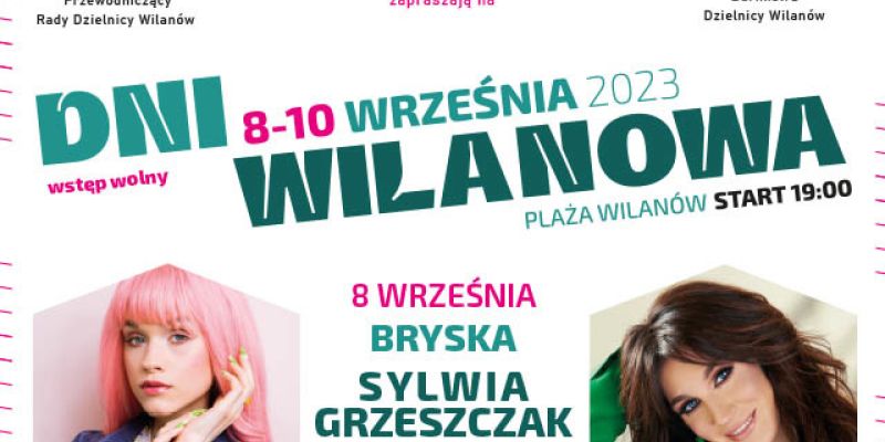 Bryska, Grzeszczak i KULT na scenie Dni Wilanowa 2023