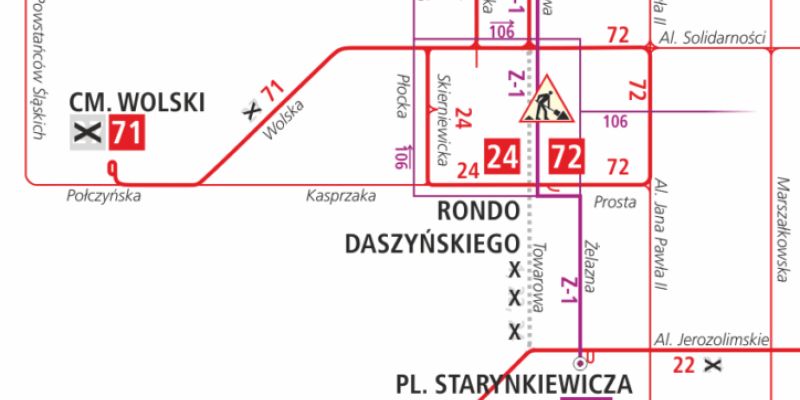 Zmiany przy Rondzie Daszyńskiego. Tymczasowe przystanki i utrudnienia dla pasażerów