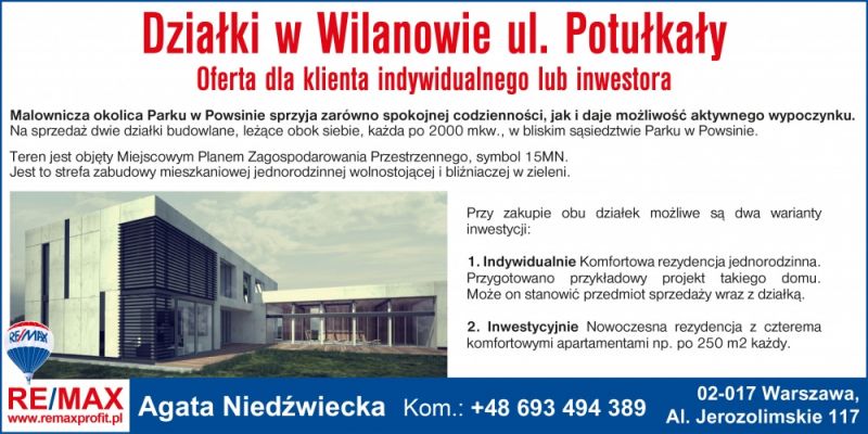 Działki na Wilanowie - Remax
