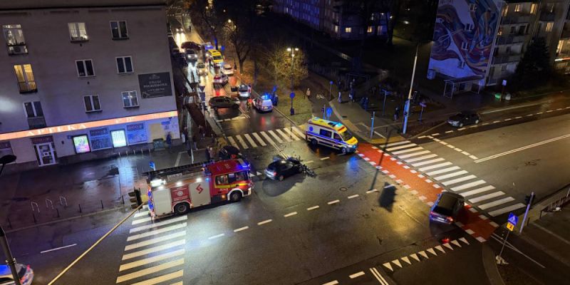 Poważny wypadek na Bielanach