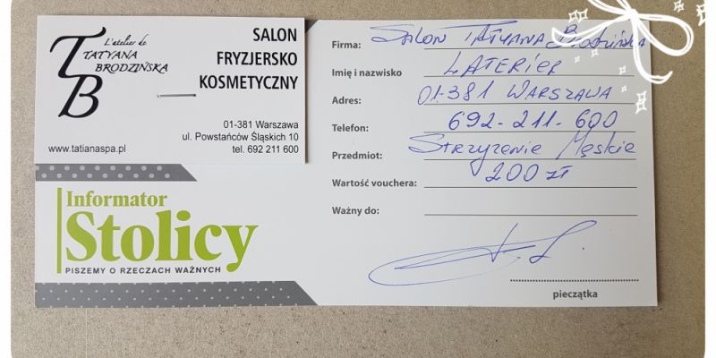 Konkurs! Wygraj voucher do Salonu Piękności Tatyana Brodzińska o wartości 200 zł!