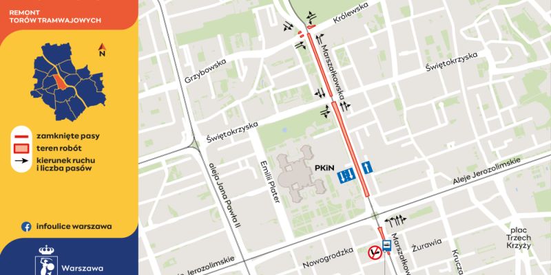 Duże zmiany w ruchu na Marszałkowskiej! Od dziś nowe zasady przy Królewskiej