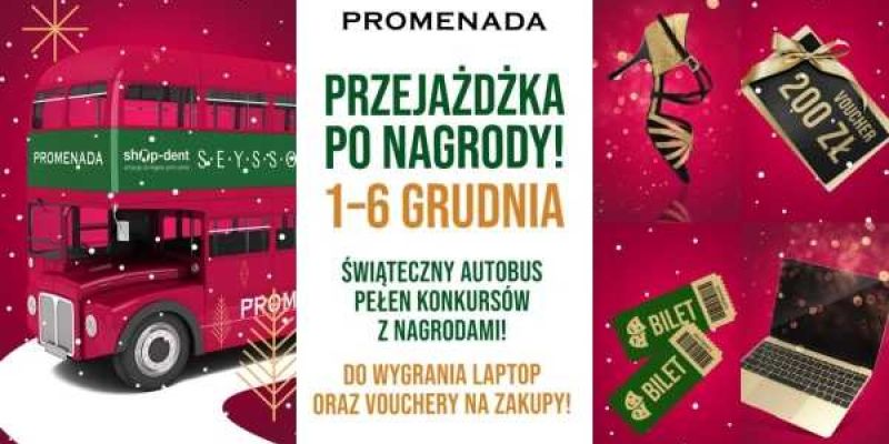 Świąteczny autobus promenady