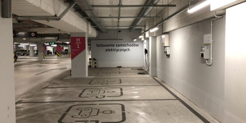 Galeria Północna z ładowarkami do aut elektrycznych