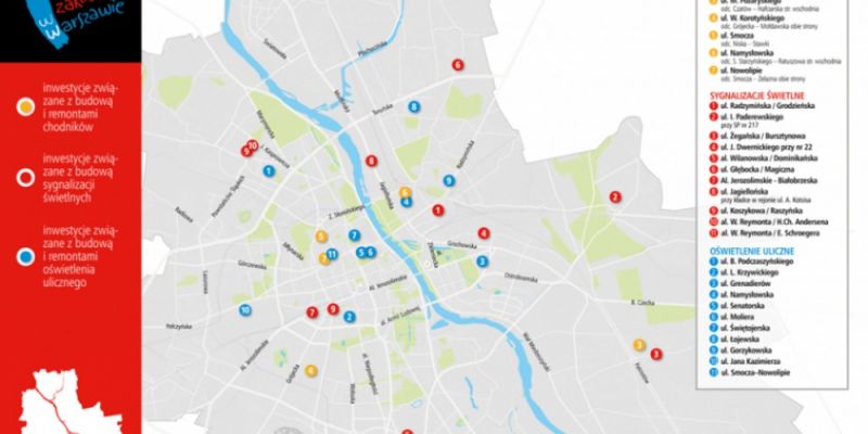 Nowe chodniki i ścieżki rowerowe w Warszawie