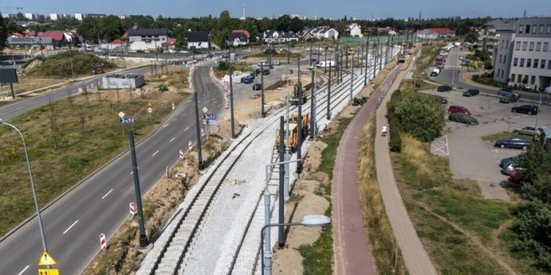 Nowa Warszawska. Widać już nowe tory na skrzyżowaniu z aleją Vaclava Havla