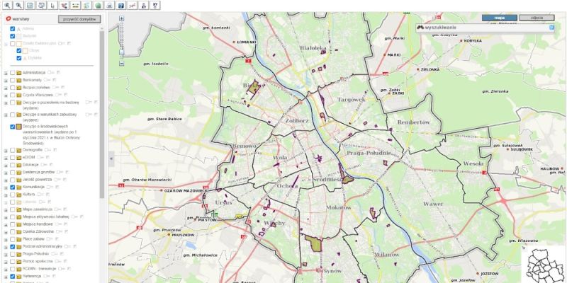 Nowa funkcjonalność w serwisie mapowym Warszawy