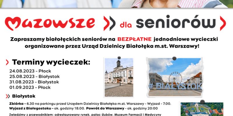 Zapraszamy seniorów na jednodniowe bezpłatne wycieczki pełne atrakcji