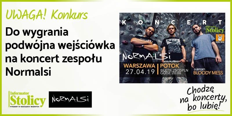 Konkurs! Wygraj podwójną wejściówkę na koncert Zespołu Normalsi!