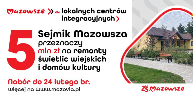 Mazowsze przeznaczy 5 mln zł na rozwój lokalnych miejsc integracji