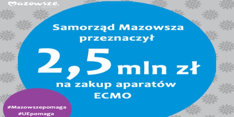 #UEpomaga: 6 aparatów ECMO dla 2 warszawskich szpitali