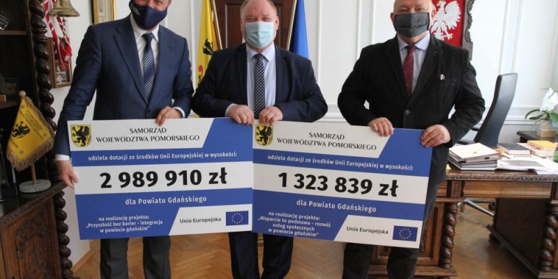 Ponad 4,31 mln zł dla powiatu gdańskiego. Unijne dotacje na wsparcie usług społecznych